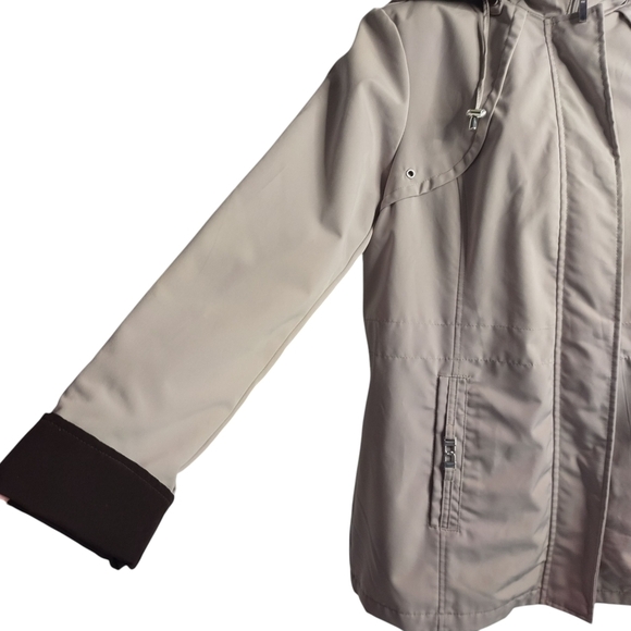 George Women's Jacket Full Zip Removable Hood Beige Color Size L Large 12-14 - Picture 6 of 10